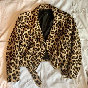 Zara Animal Print Moto Jacket - M